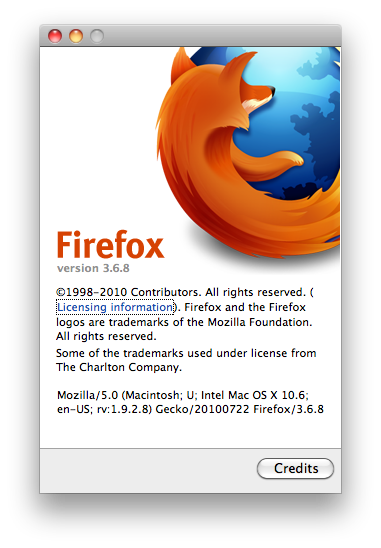 Old About Firefox Window